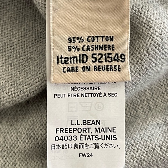 L.L. Bean Gray and Blue Cotton/Cashmere Turtleneck Sweater - Picture 4 of 5